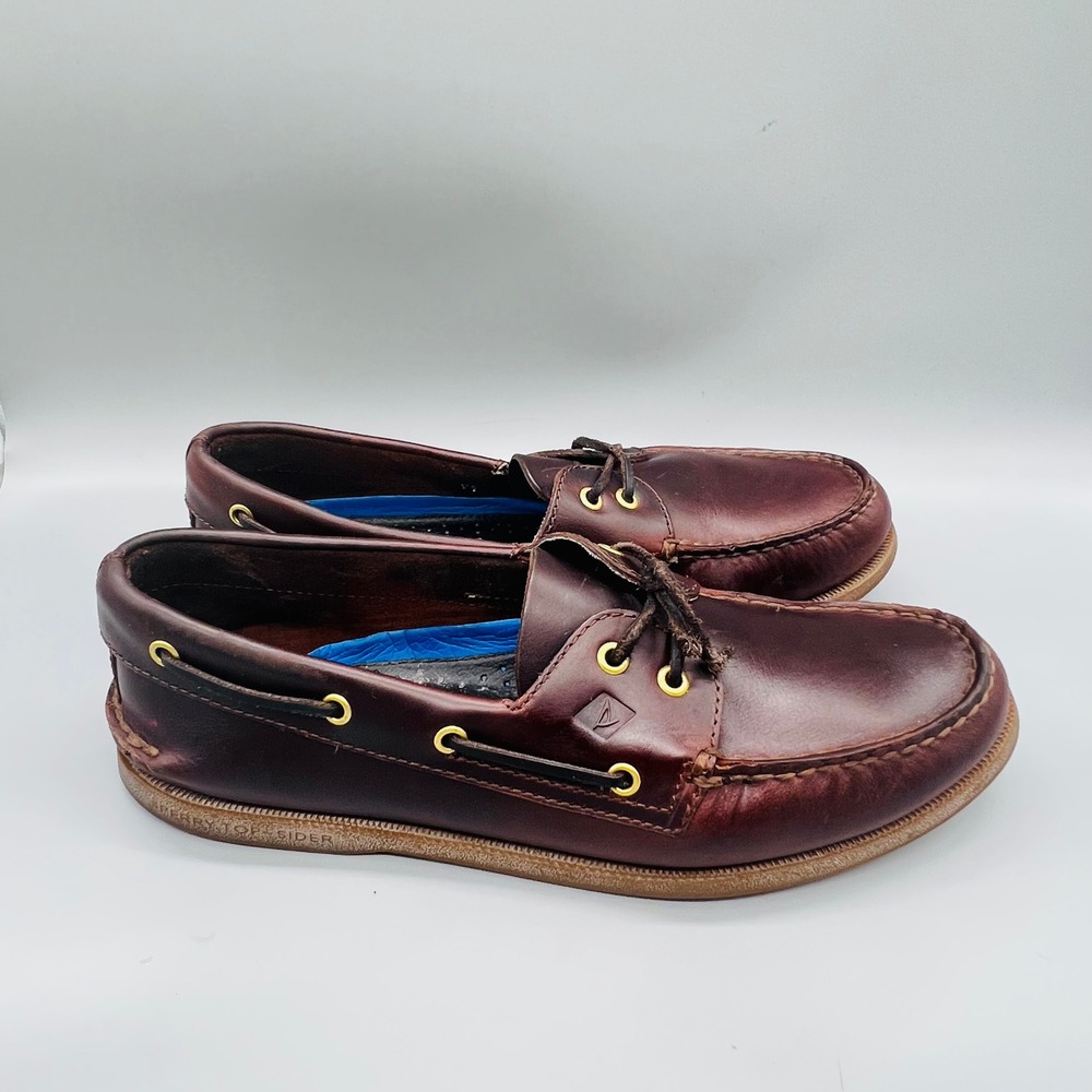 Sperry Boat Shoes Mens 11.5 Brown Leather Authentic Original 2-Eye Deck Shoe
